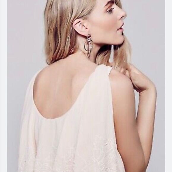 Free People Sylvia peach beaded wrap mini dress size small EUC - Picture 3 of 13